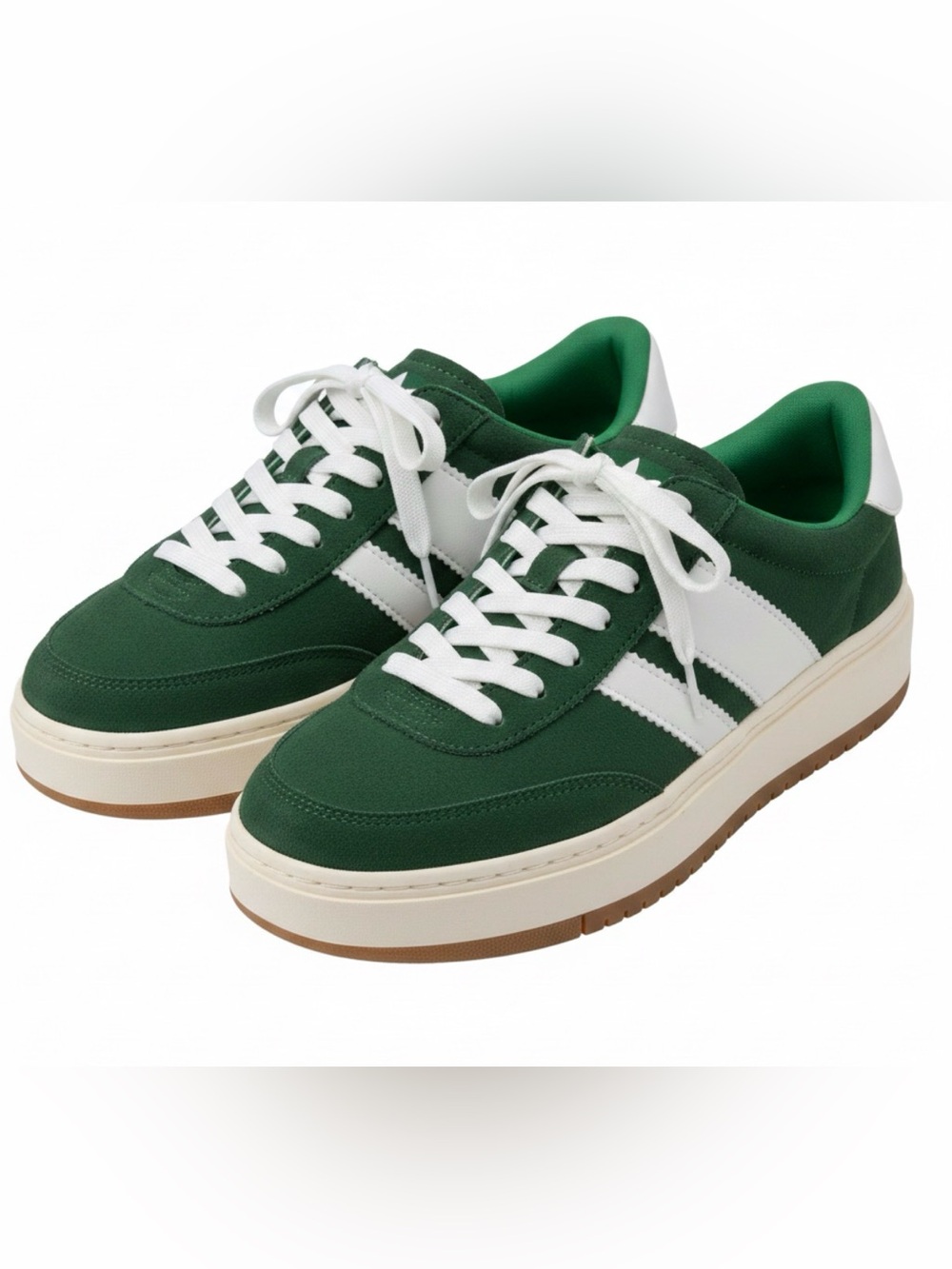 Women’s Green & White Retro-Style Sneakers